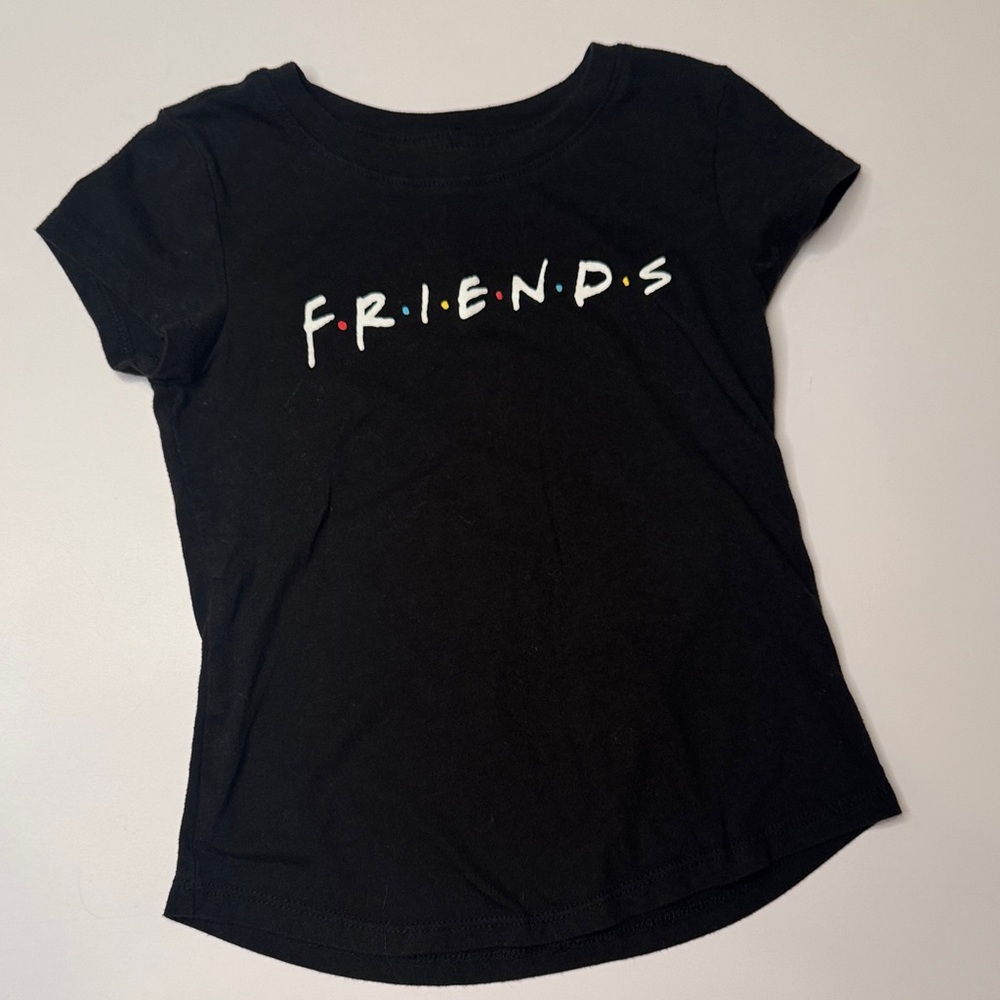Black Kids T-Shirt with Friends Logo